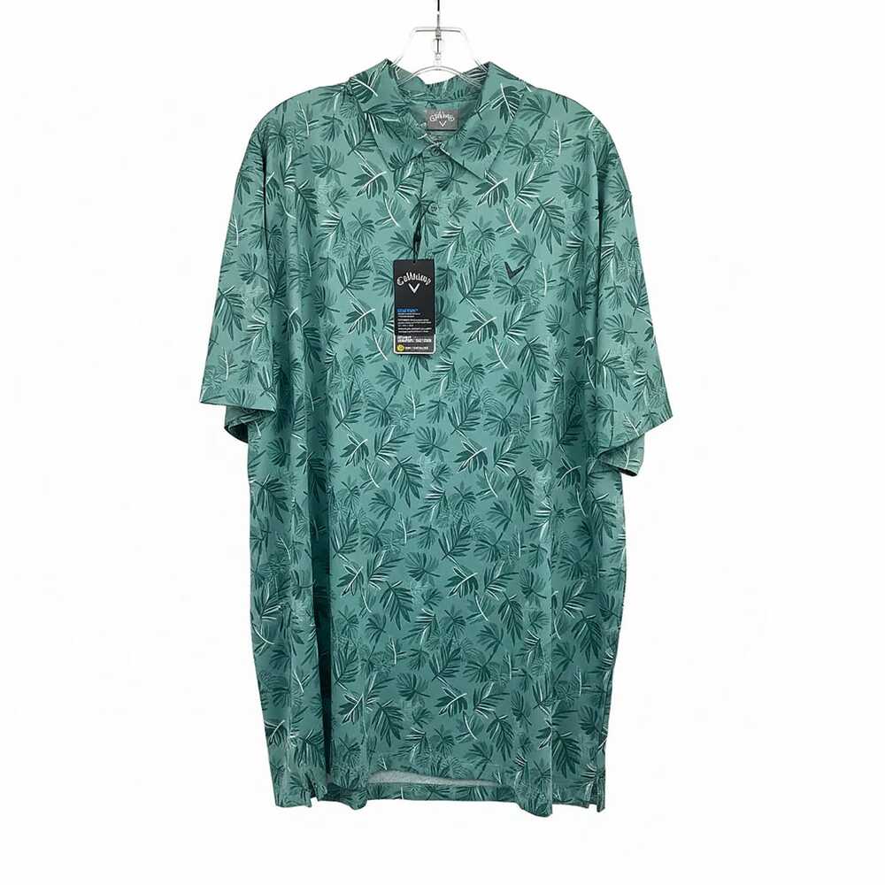 Callaway Green Leaf Print Polo | Men’s XL Short Sleeve